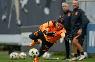 Cássio em treino do Corinthians (Foto: Rodrigo Coca / Ag.Corinthians)