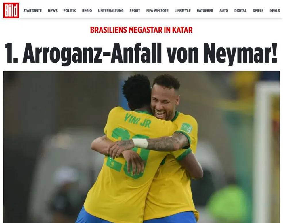 Bild chama Neymar de arrogante por postagem