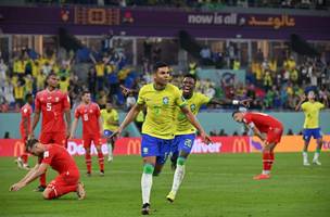 Gol de Casemiro garantiu a classificação da seleção brasileira (Foto: Nelson Almeida/ AFP)