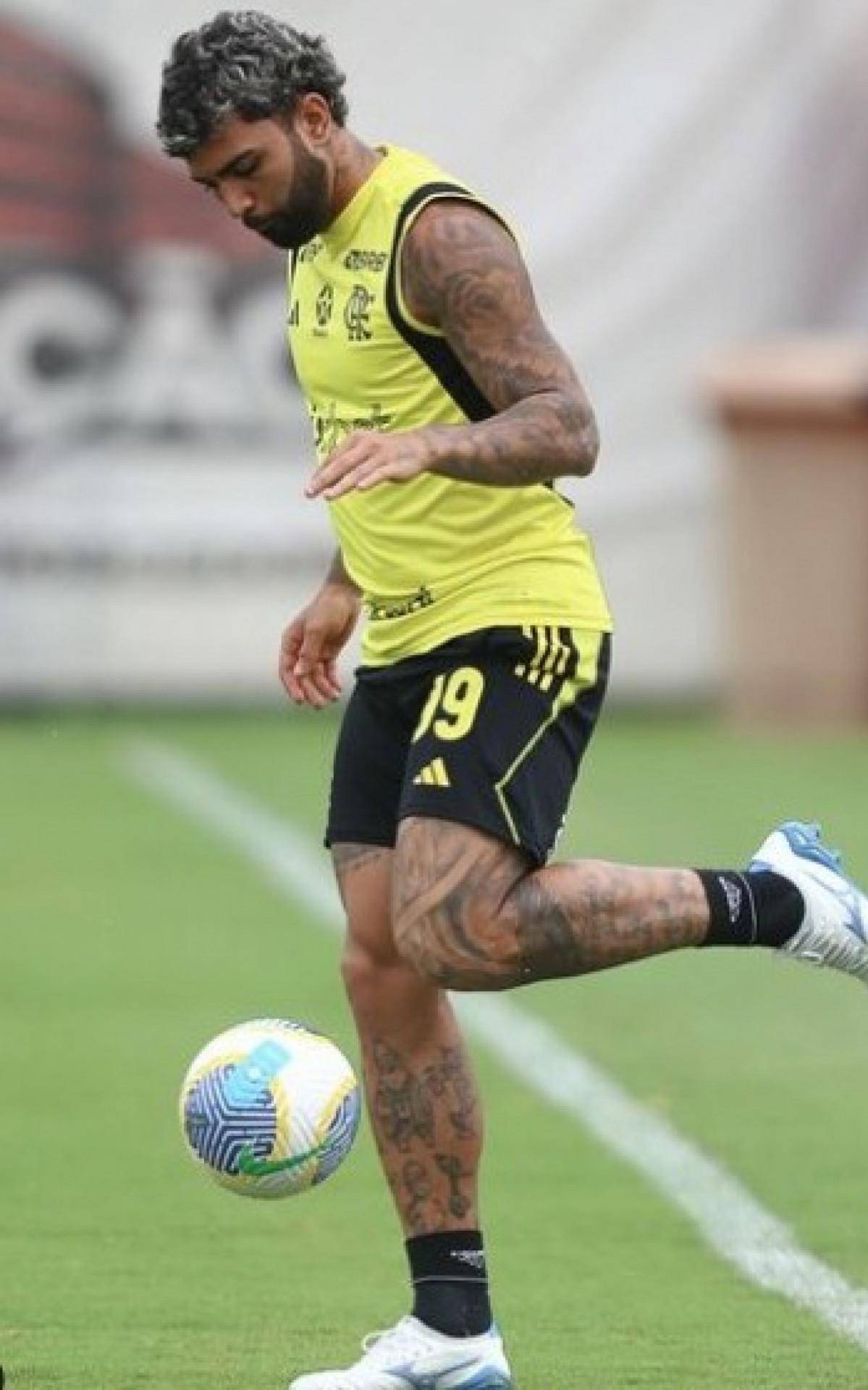 Gabigol em treino do Flamengo