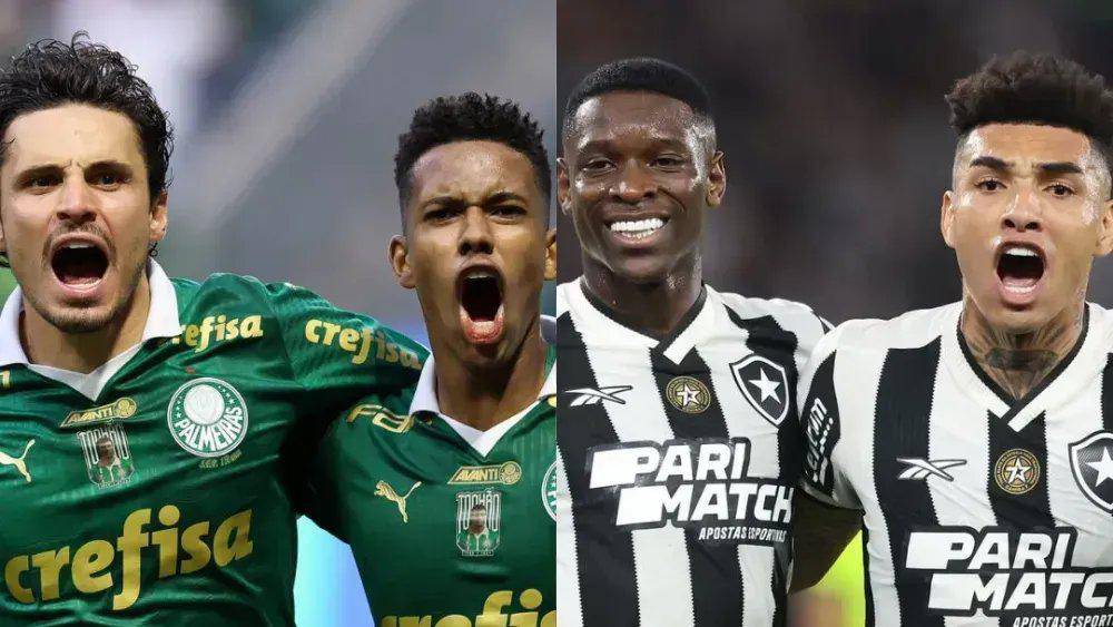 Palmeiras e Botafogo somam 70 pontos no Campeonato Brasileiro e se enfrentam nesta 36a rodada Cesar Greco/Palmeiras; Vitor Silva/Botafogo