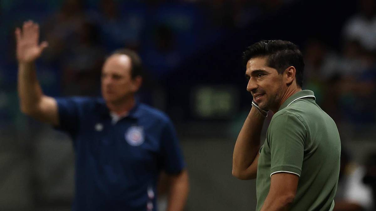 Treinador Abel Ferreira durante jogo contra o Bahia pela 34a rodada do Campeonato Brasileiro.  (Foto: Cesar Greco / Palmeiras)