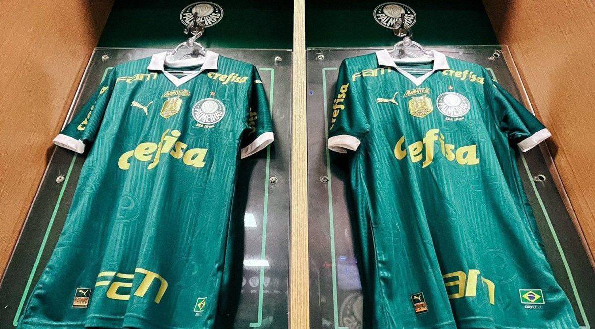 Camisas do Palmeiras em vestiario Foto: Divulgacao/ Palmeiras