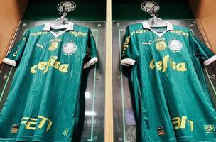 Camisas do Palmeiras em vestiario Foto: Divulgacao/ Palmeiras (Foto:  Foto: Divulgacao/ Palmeiras)