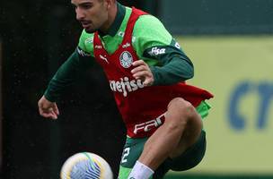 Flaco Lopez em treino do Palmeiras (Foto: Cesar Grecco/Palmeiras)