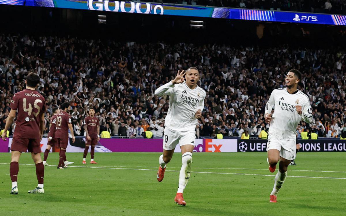 Mbappe brilhou na vitoria do Real Madrid sobre o Manchester City