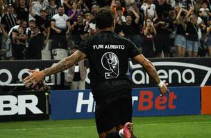 Yuri Alberto comemora gol contra o Santos, na semifinal do Campeonato Paulista. (Foto: Rubens Machado)